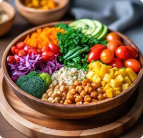 Prato de comida saudável